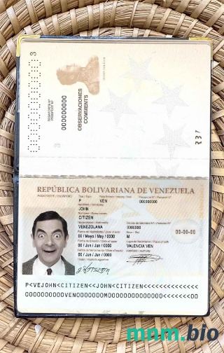 Wenezuela zdjęcie do paszportu pliki PSD, skan i fotografowany obraz